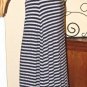 Max Studio Heathered Gray & Blue Striped Side Draped Maxi dress