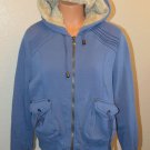 Pink Soup Women's Blue Hooded Jacket with Faux Fur Lining Size: 2 X