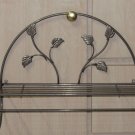 Flower Leaves Decorative Metal Wall Shelf Towel Bar