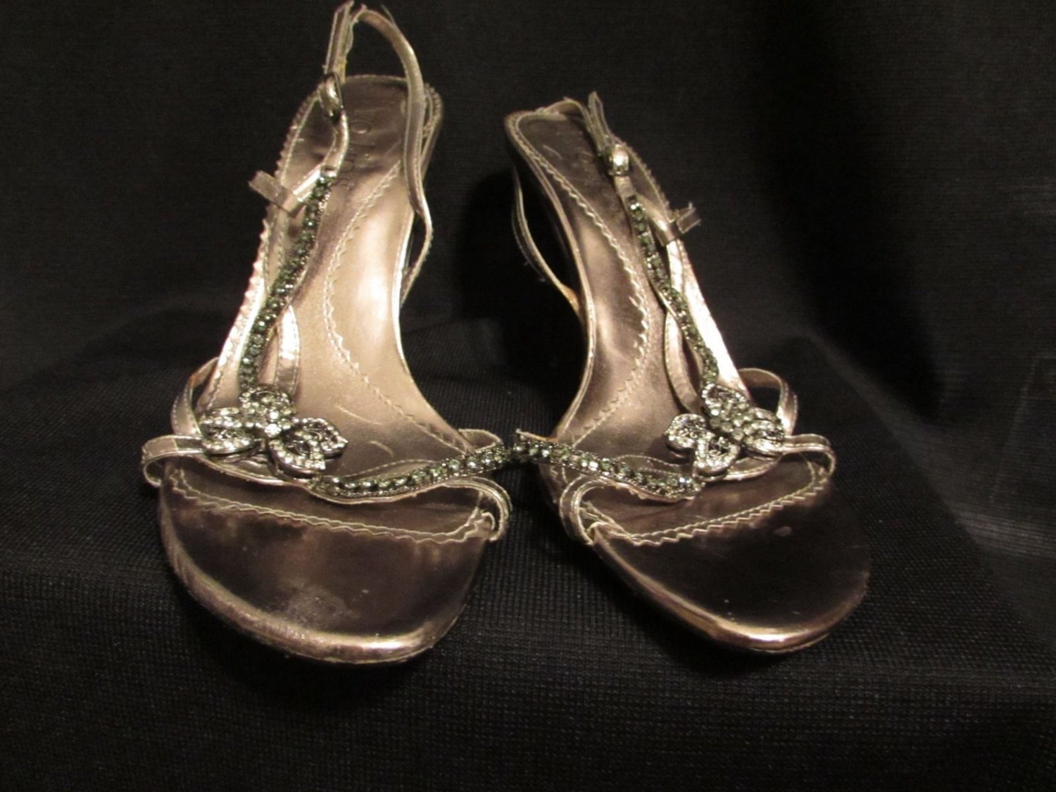 Two Lips Women's Jeweled Upper Statement Silver/Pewter Sandal Size: 9 M