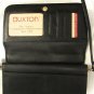 Buxton Black Women's Double Flap Mini Organizer Clutch Wallet/Shoulder Bag