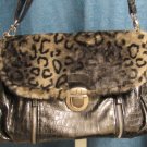 Bueno Women's Faux Leather Satchel/Shoulder Bag with Faux Fur Flap