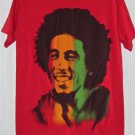 Rock Icons Bob Marley T-Shirt Red Multi-Color Cotton Size: S