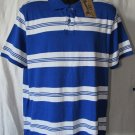 Roebuck & Co. Young Men's Polo Shirt Blue/White Striped Size: L (41/43)