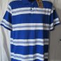 Roebuck & Co. Young Men's Polo Shirt Blue/White Striped Size: L (41/43)