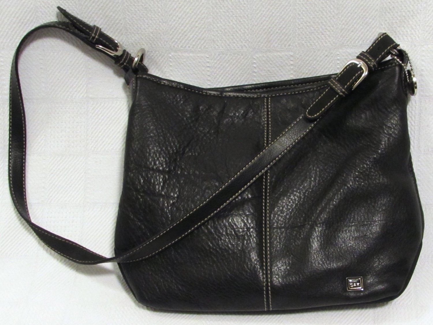 The Sak Chic Classic Women's Black Pebbled Leather Hobo-Style Medium Handbag