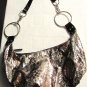 No Boundaries Women's Gray Metallic Snakeskin Embossed Faux Leather Hobo Bag
