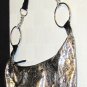 No Boundaries Women's Gray Metallic Snakeskin Embossed Faux Leather Hobo Bag