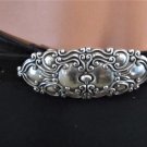 Chico's Black Genuine Leather Snakeskin Adjustable Waist Belt Size: SM