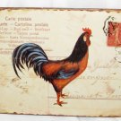 Vintage Tin/Metal Sign Rooster Postcard