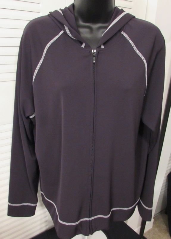 Modern Soul Solid Blue Polyester Women's Hooded Basic Jacket Size: L