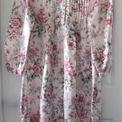 Nicole Pink Floral Satiny Ruffle Trim Night Gown S: M