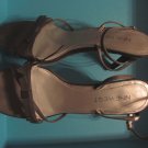 Nine West Sweetheart Satin Strappy Brown Fabric Sandals Women's Size 8.5 M