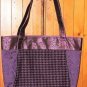 Purple Florals & Houndstooth Polyester Tote Bag