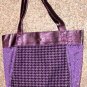 Purple Florals & Houndstooth Polyester Tote Bag