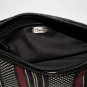Talbots Black/Red/White Polka Dot Grosgrain Ribbon Baguette Leather/Canvas Bag