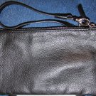 Patti for Hung On U Black Pebbled Grained Genuine Leather Wristlet Small