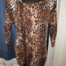 Animal Print Tunic Style Blouse w/Cut Out Back Multi-Color Size: M