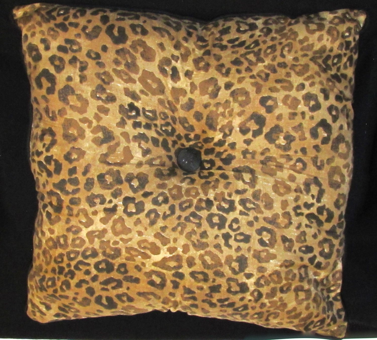 Leopard Print/Black Reversible Throw Pillow - Square