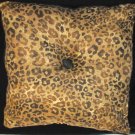 Leopard Print/Black Reversible Throw Pillow - Square