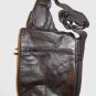 BB Design Black Leather Cross Body Expandable Travel Bag