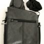 BB Design Black Leather Cross Body Expandable Travel Bag