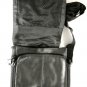 BB Design Black Leather Cross Body Expandable Travel Bag
