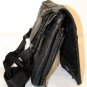 BB Design Black Leather Cross Body Expandable Travel Bag