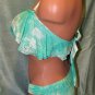 Ocean Pacific OP Mint/White Mesh Flounce Bikini Swimsuit Set Size: Junior