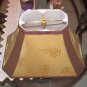 Fabric Square Cut Corner Shade 12x18x13 Accented with Leaves