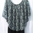 Cupcake Cape Maternity Top with Chiffon Cape Overlay Multi-Color Sleeveless - L