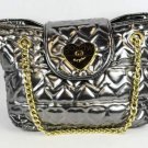 Betseyville Women's Quilted Silver Heart Tote Bag