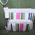 Target Multi-Color Striped Faux Leather Cross Body/Messenger Organizer Shoulder Bag