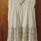 Old Navy Girls Cream Metallic Embellished Pattern Tiered Sundress Cotton S: XL