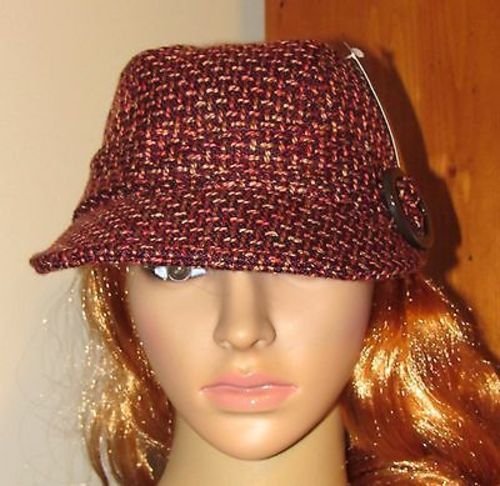 Charm Women's Newsboy Hat Multi-Colored Red/White