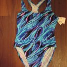 NWT - Beach Cabana Multi-Color Blue One Piece Tank Swimsuit Size: L