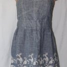 Mustard Seed Bluish Gray & Ivory Strapless Dress Lined Size: L