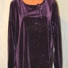 Notations Woman Purple Velvet "All That Glitters" Stretch Tunic Top Size: 22/24W