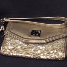 Style & Co Patent Silver Vinyl and Gold Sequin Shimmery Wristlet Wallet NWOT