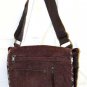 So Brown Plaid Print Trim Corduroy Cross Body Messenger Bag