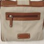 Tignanello Utility II/Messenger/Tote Khaki colored Canvas Leather Trim