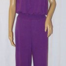 Xhilaration Juniors Solid Grape/Purple Strapless Gaucho Jumpsuit Size: M