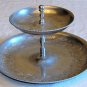 Aluminum Dessert Two Tiered Serving Tray Mid Century