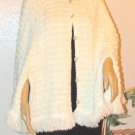 Vintage Ladies Garment Workers Union Ivory Sweater Cape Coat Poncho