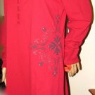 SONOMA life + style Solid Red Scroll Knit Sleepshirt "Holiday Hideaway" Size: XL