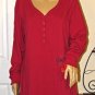 SONOMA life + style Solid Red Scroll Knit Sleepshirt "Holiday Hideaway" Size: XL