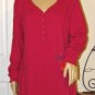 SONOMA life + style Solid Red Scroll Knit Sleepshirt "Holiday Hideaway" Size: XL