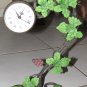 Metal Grape Leaf & Vine Desk or Table Clock, Antiqued Patina, Hand Rubbed Finish