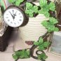 Metal Grape Leaf & Vine Desk or Table Clock, Antiqued Patina, Hand Rubbed Finish