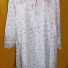 Sears Apostrophe Floral Flannel Night Gown with Lace Trim Size: M (12-14)